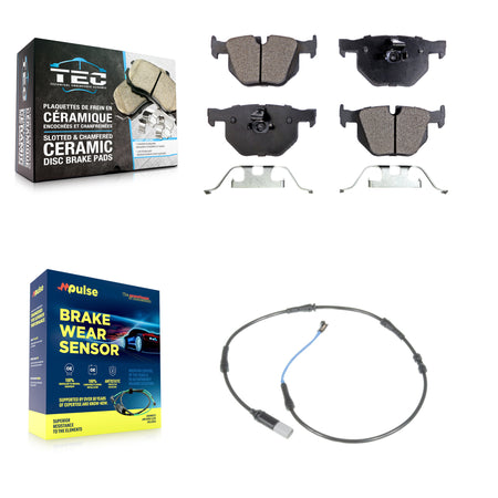Rear Ceramic Disc Brake Pads And Wear Sensors Kit For 2010 BMW 528i 3.0L KTW-101163