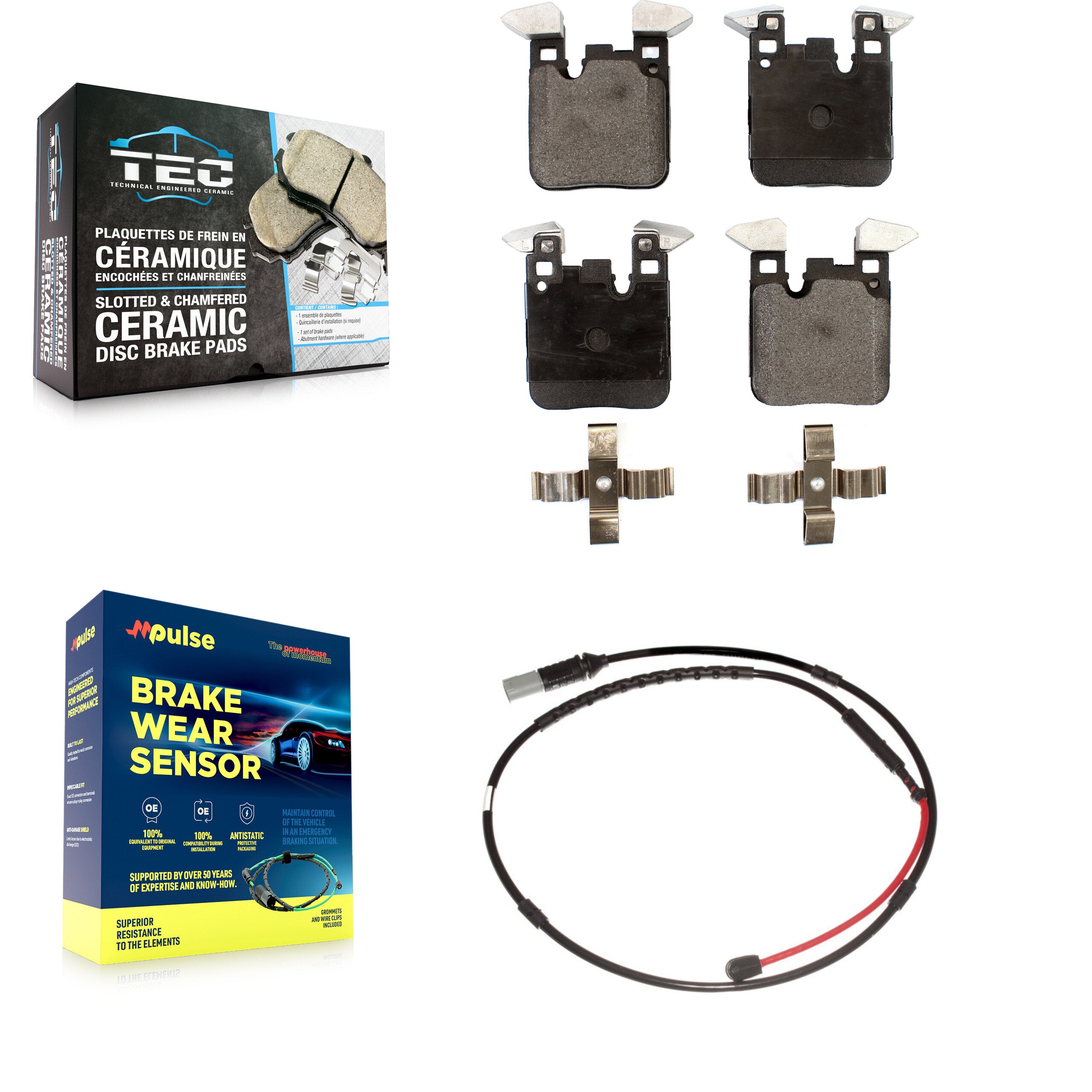 Rear Ceramic Brake Pad And Wear Sensor Kit For BMW M3 M2 Without Composite Brakes KTW-101164
