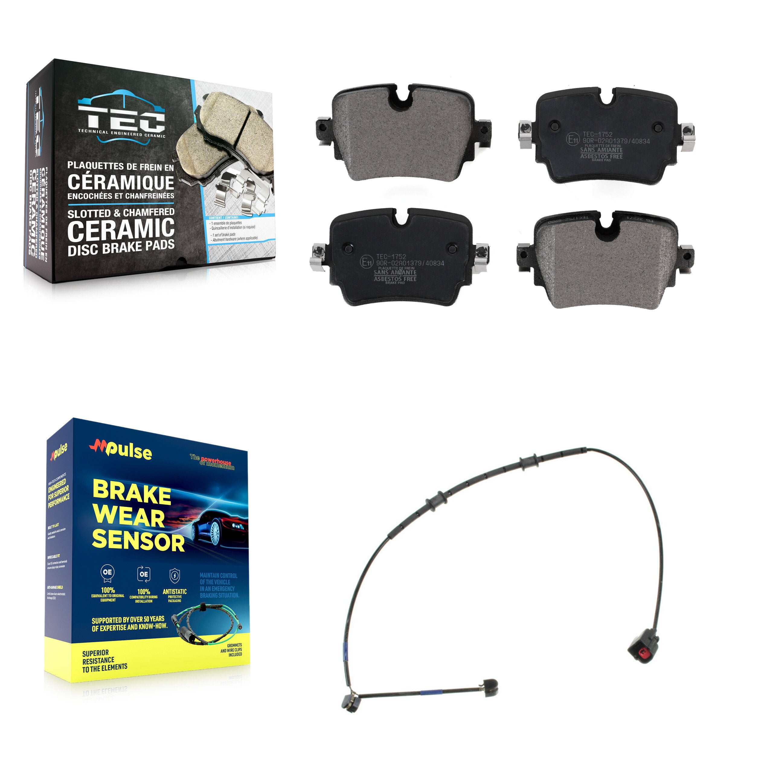Rear Ceramic Brake Pad & Wear Sensor Kit For Jaguar F-Type With 325mm Diameter Rotor KTW-101170