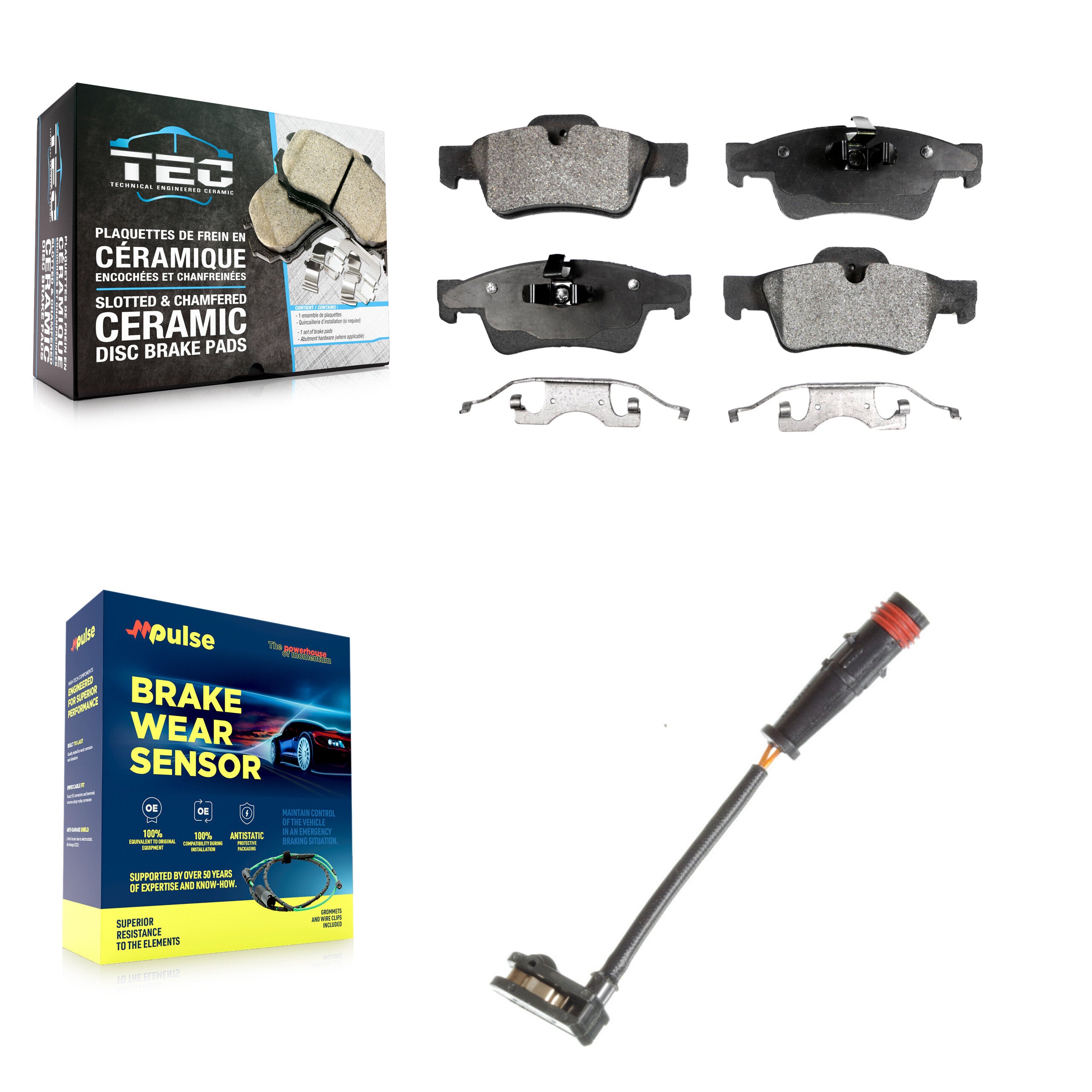 Rear Ceramic Brake Pad & Wear Sensor Kit For Mercedes-Benz ML350 R350 G63 AMG GL450 ML500 KTW-101171