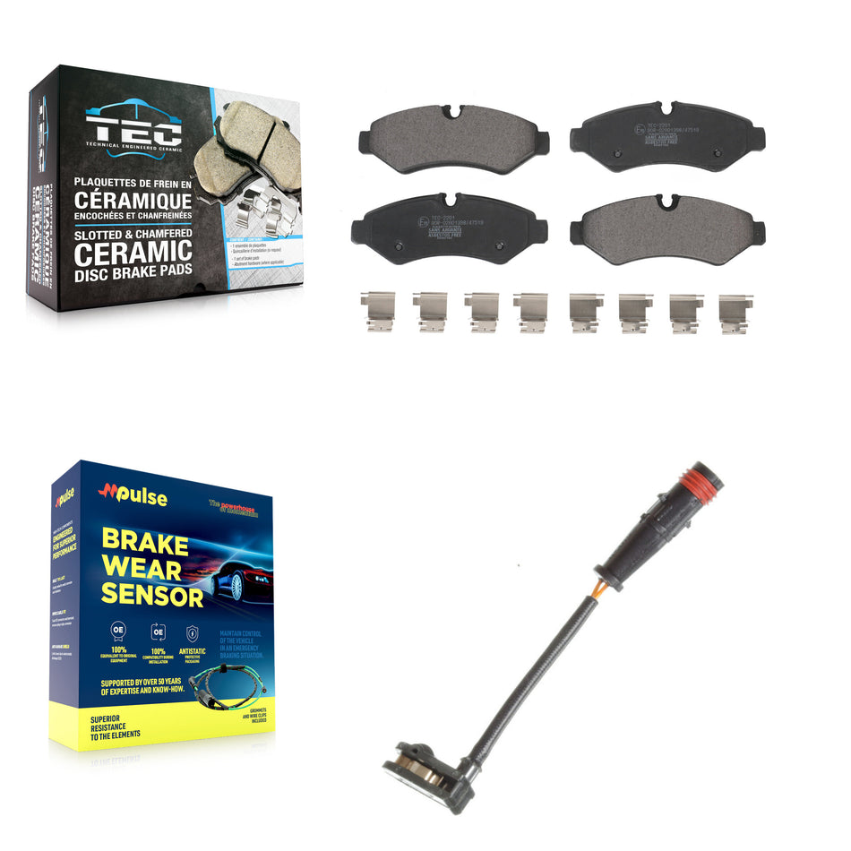 Rear Ceramic Disc Brake Pads And Wear Sensors Kit For Mercedes-Benz Sprinter 2500 1500 KTW-101172