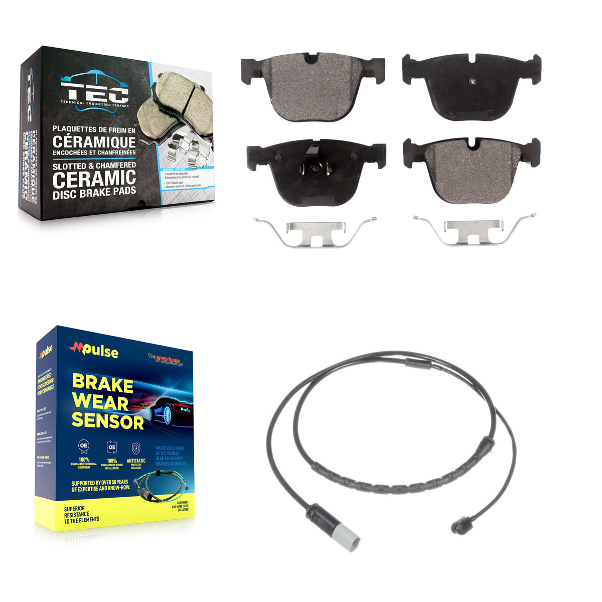 Rear Ceramic Disc Brake Pads And Wear Sensors Kit For BMW X5 X6 KTW-101175