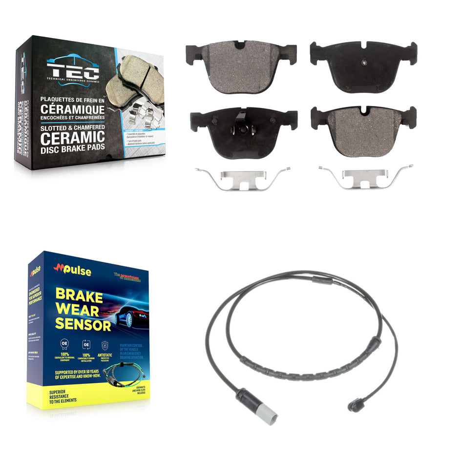 Rear Ceramic Disc Brake Pads And Wear Sensors Kit For BMW X5 X6 KTW-101175