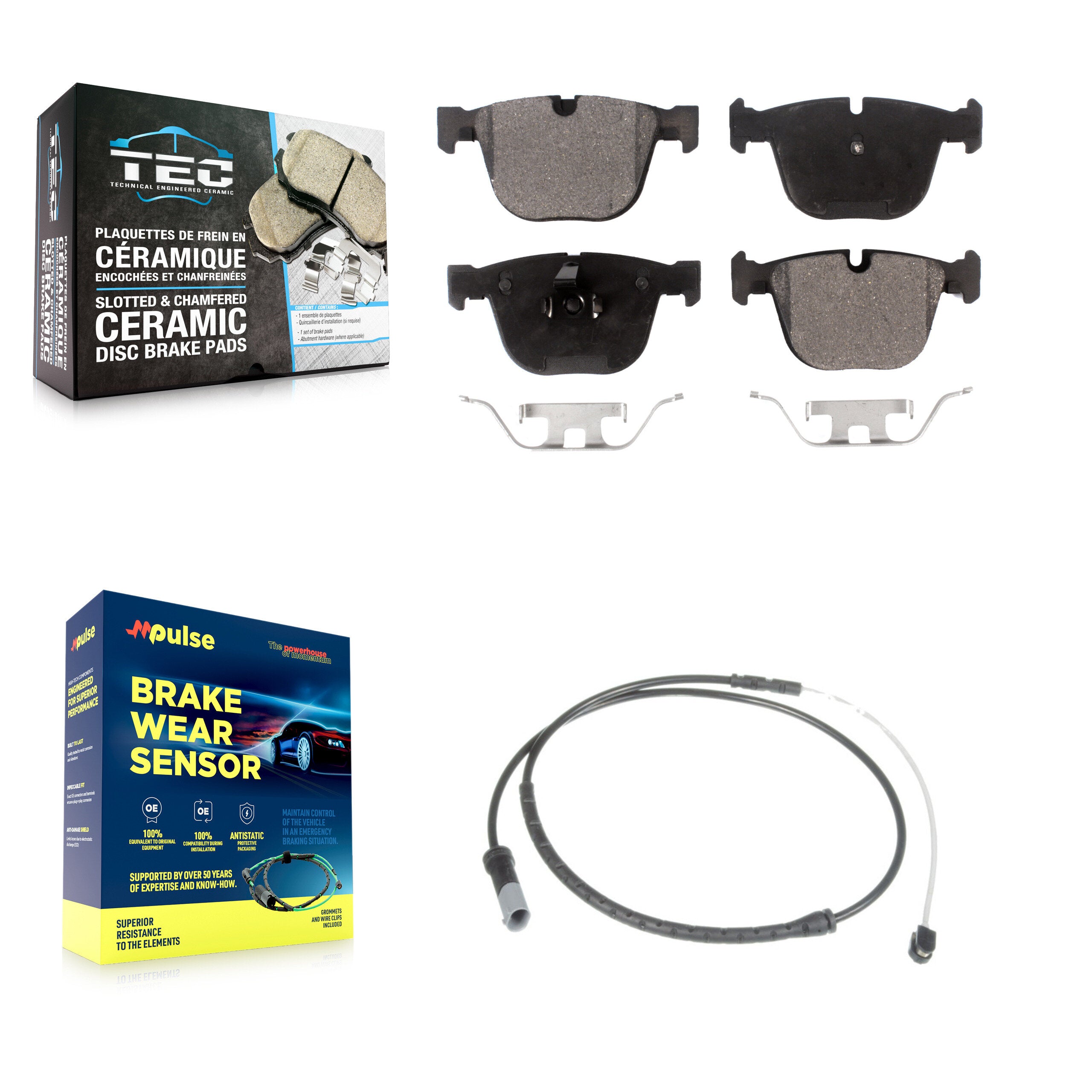 Rear Ceramic Disc Brake Pads And Wear Sensors Kit For BMW X5 X6 KTW-101176