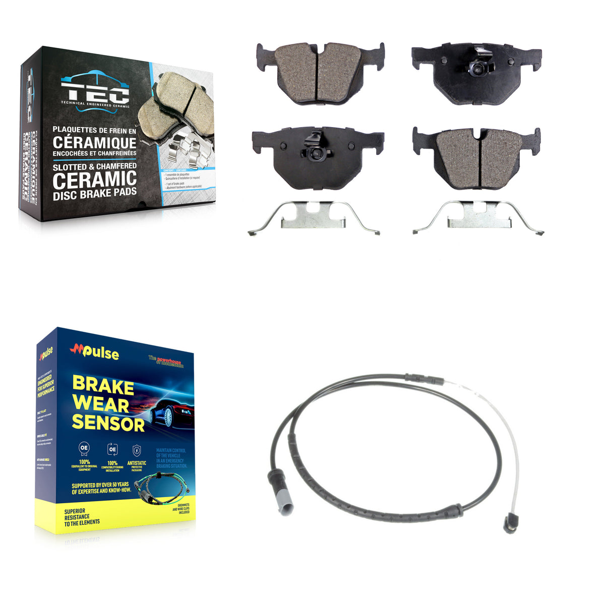 Rear Ceramic Disc Brake Pads And Wear Sensors Kit For BMW X5 X6 KTW-101177