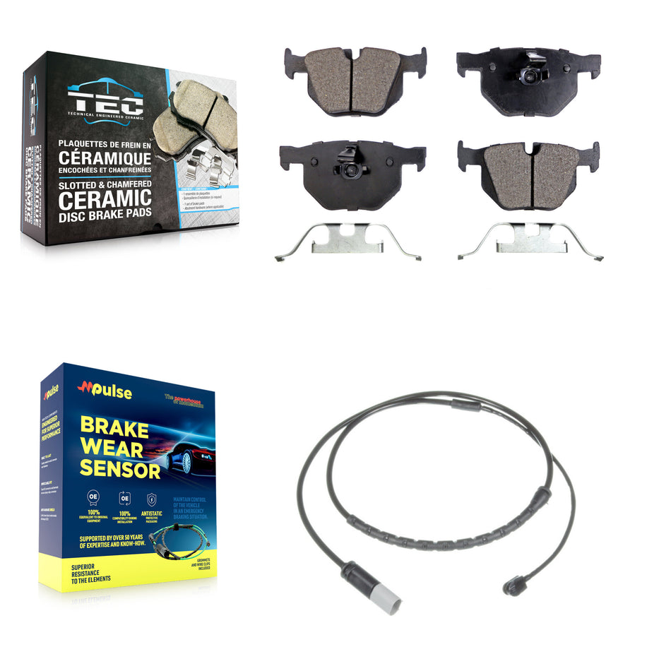 Rear Ceramic Disc Brake Pads And Wear Sensor Kit For 2015-2016 BMW X5 xDrive35d with 3.0L KTW-101178