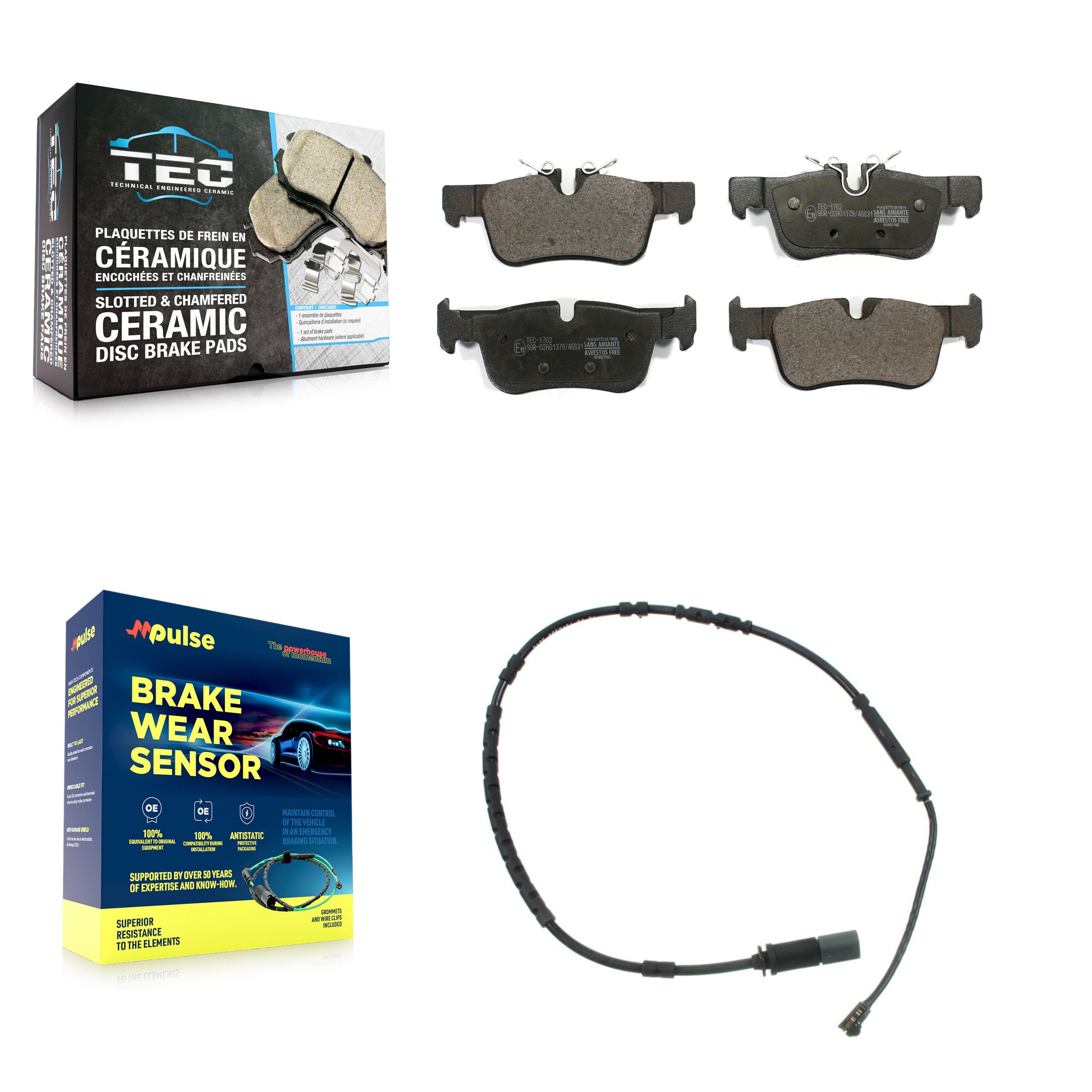 Rear Ceramic Disc Brake Pads And Wear Sensors Kit For BMW i3 i3s KTW-101179