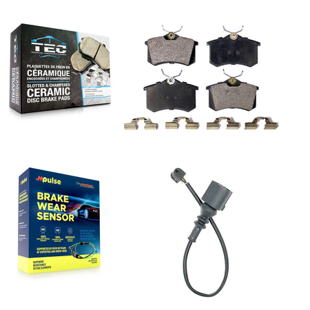 Rear Ceramic Disc Brake Pads And Wear Sensors Kit For 2003-2006 Audi TT 1.8L KTW-101181