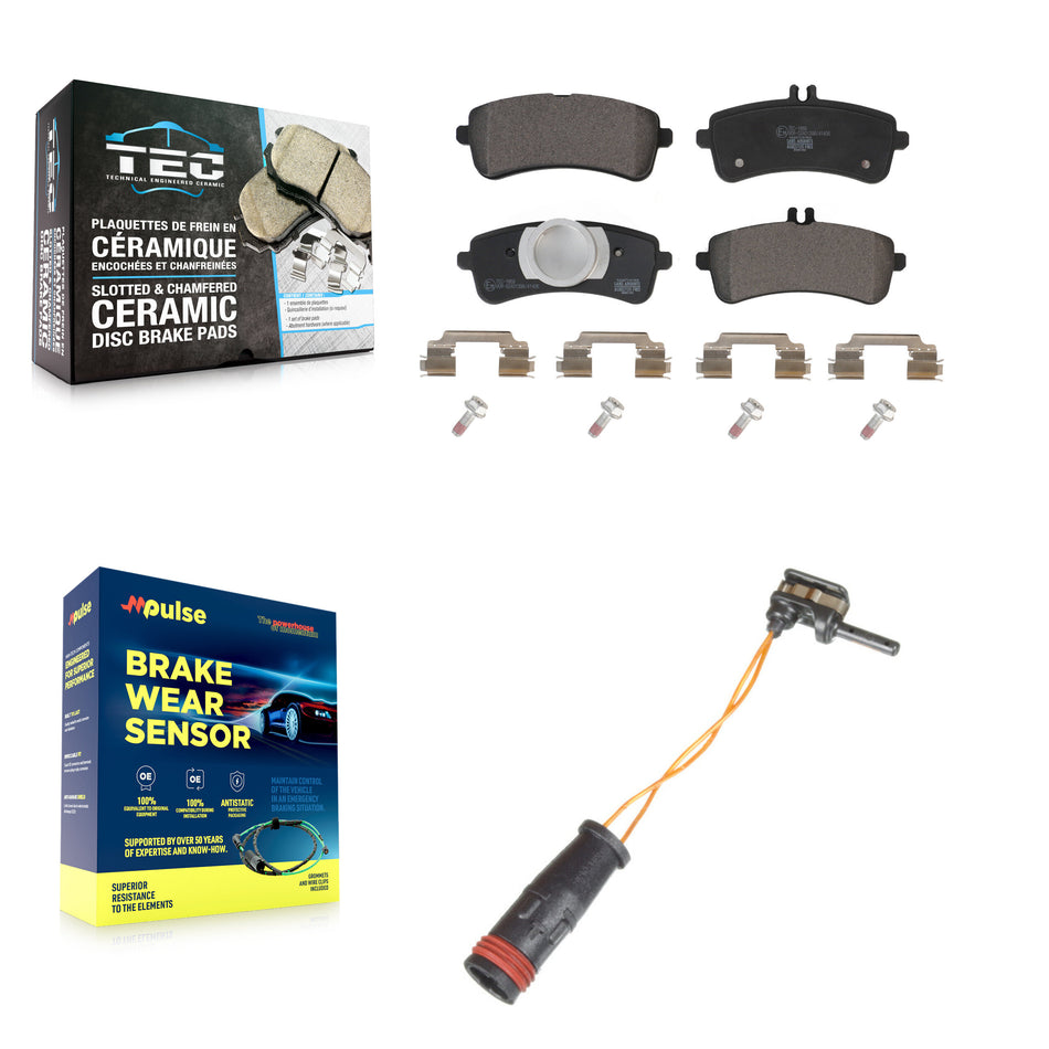 Rear Ceramic Disc Brake Pads And Wear Sensors Kit For Mercedes-Benz S63 AMG SL63 S65 SL65 KTW-101189