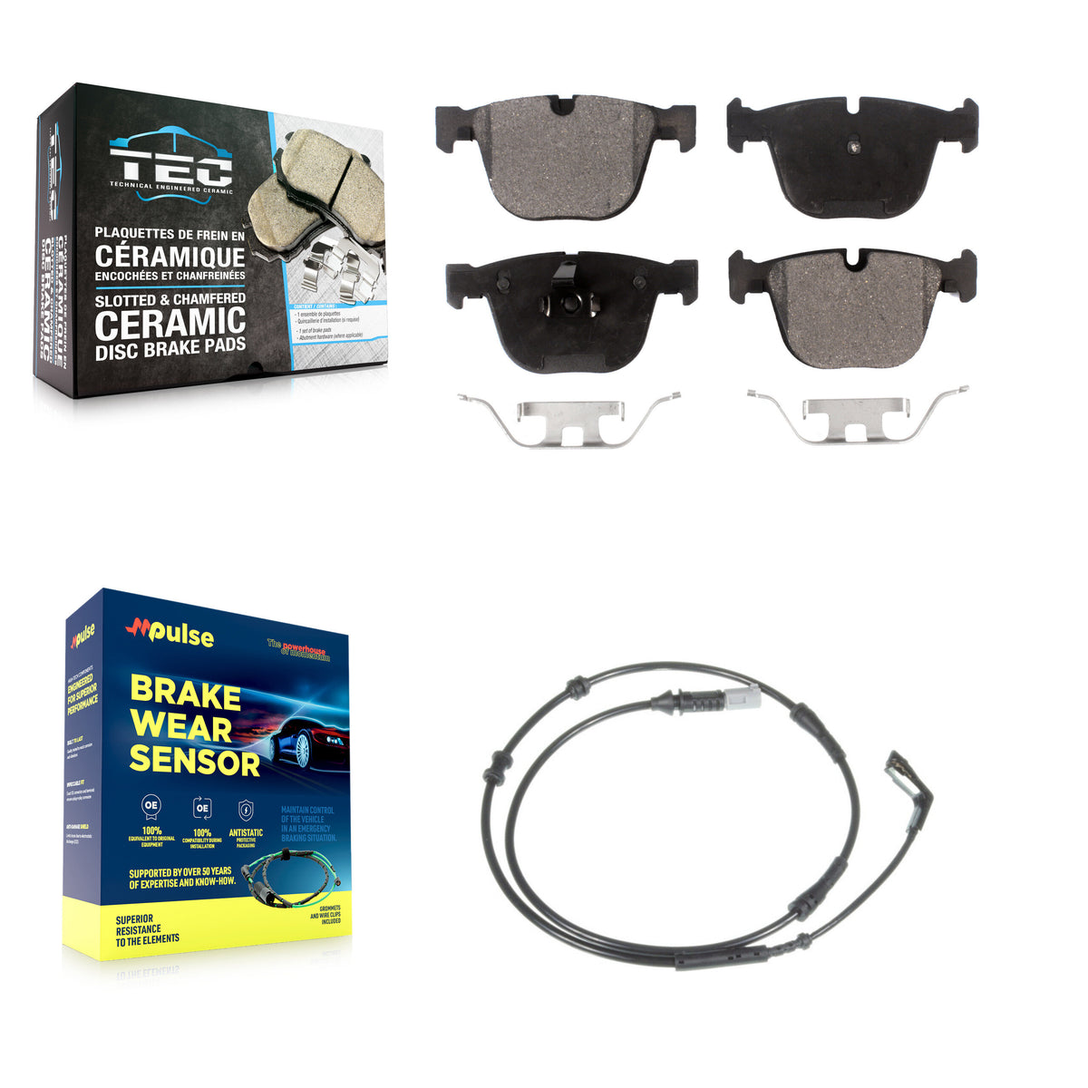 Rear Ceramic Disc Brake Pads And Wear Sensors Kit For BMW 750i 750Li KTW-101201