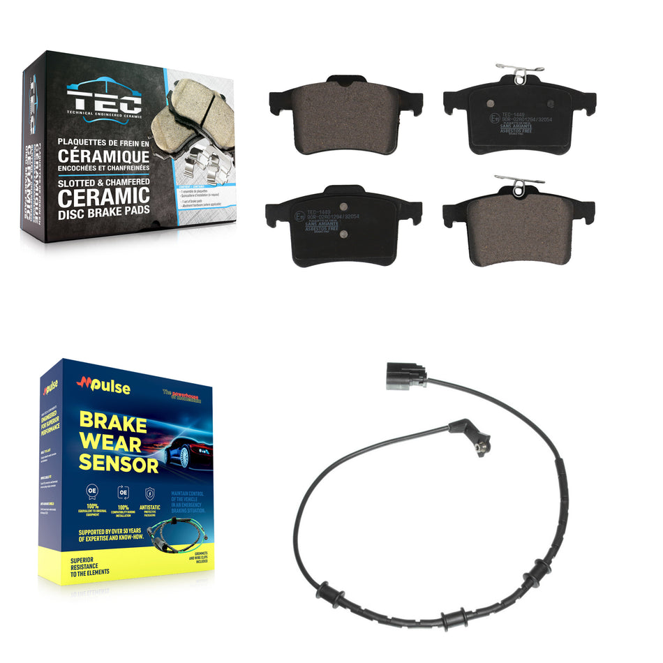Rear Ceramic Disc Brake Pads And Wear Sensors Kit For Jaguar XF XJ XFR XKR XFR-S XJR KTW-101205