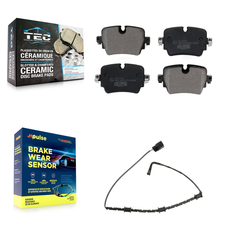 Rear Ceramic Disc Brake Pads And Wear Sensors Kit For Jaguar XJ KTW-101207