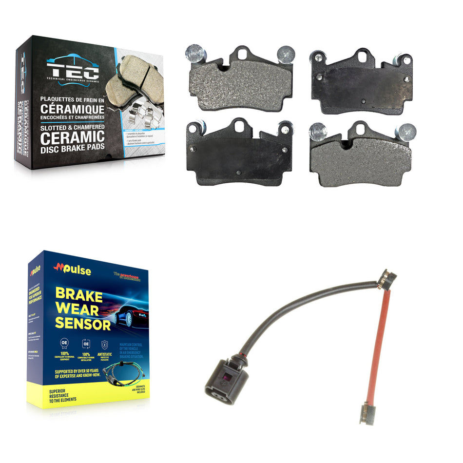 Rear Ceramic Brake Pad And Wear Sensor Kit For Audi Q7 Porsche Cayenne Volkswagen Touareg KTW-101209