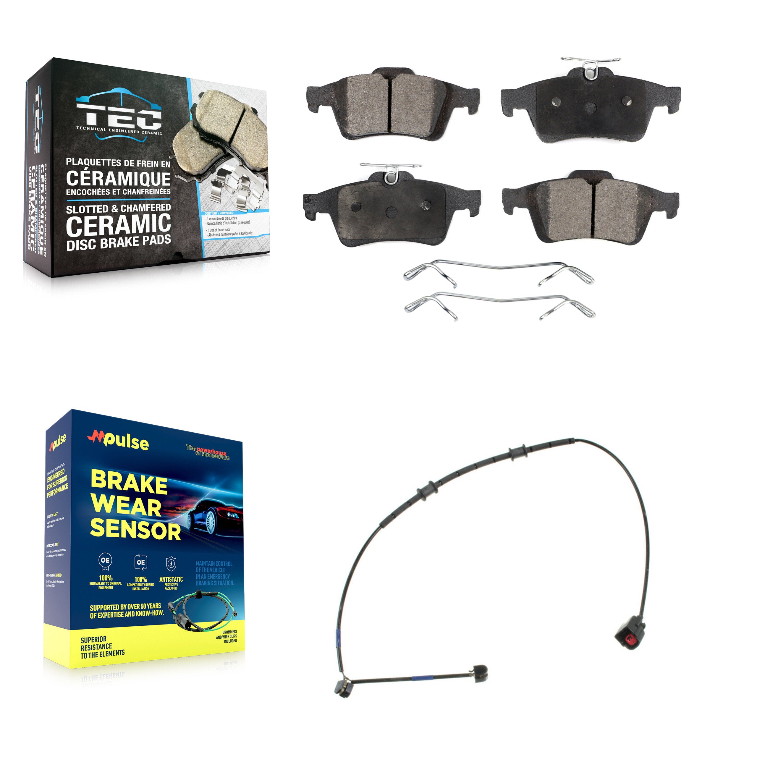 Rear Ceramic Disc Brake Pads Wear Sensor Kit For Jaguar XK XKR 4.2L with rear brakes KTW-101210