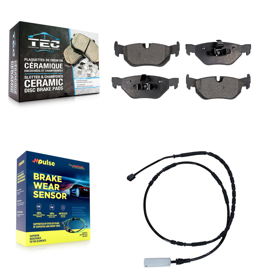 Rear Ceramic Disc Brake Pads And Wear Sensors Kit For BMW 328i xDrive 128i KTW-101212