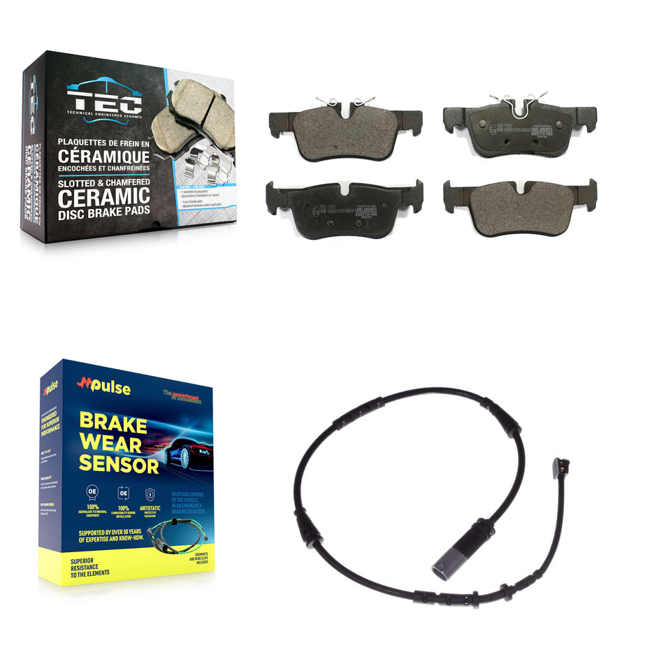 Rear Ceramic Brake Pads Wear Sensor Kit For BMW X1 Mini Cooper Countryman X2 Clubman 228i KTW-101214