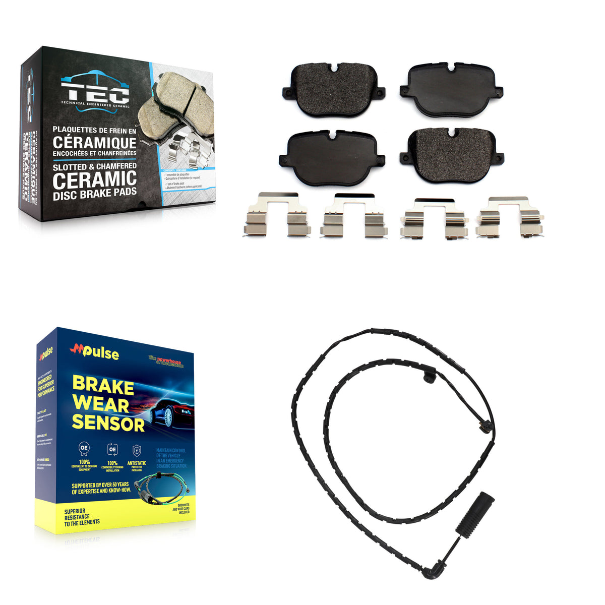 Rear Ceramic Disc Brake Pads And Wear Sensors Kit For Land Rover Range KTW-101217