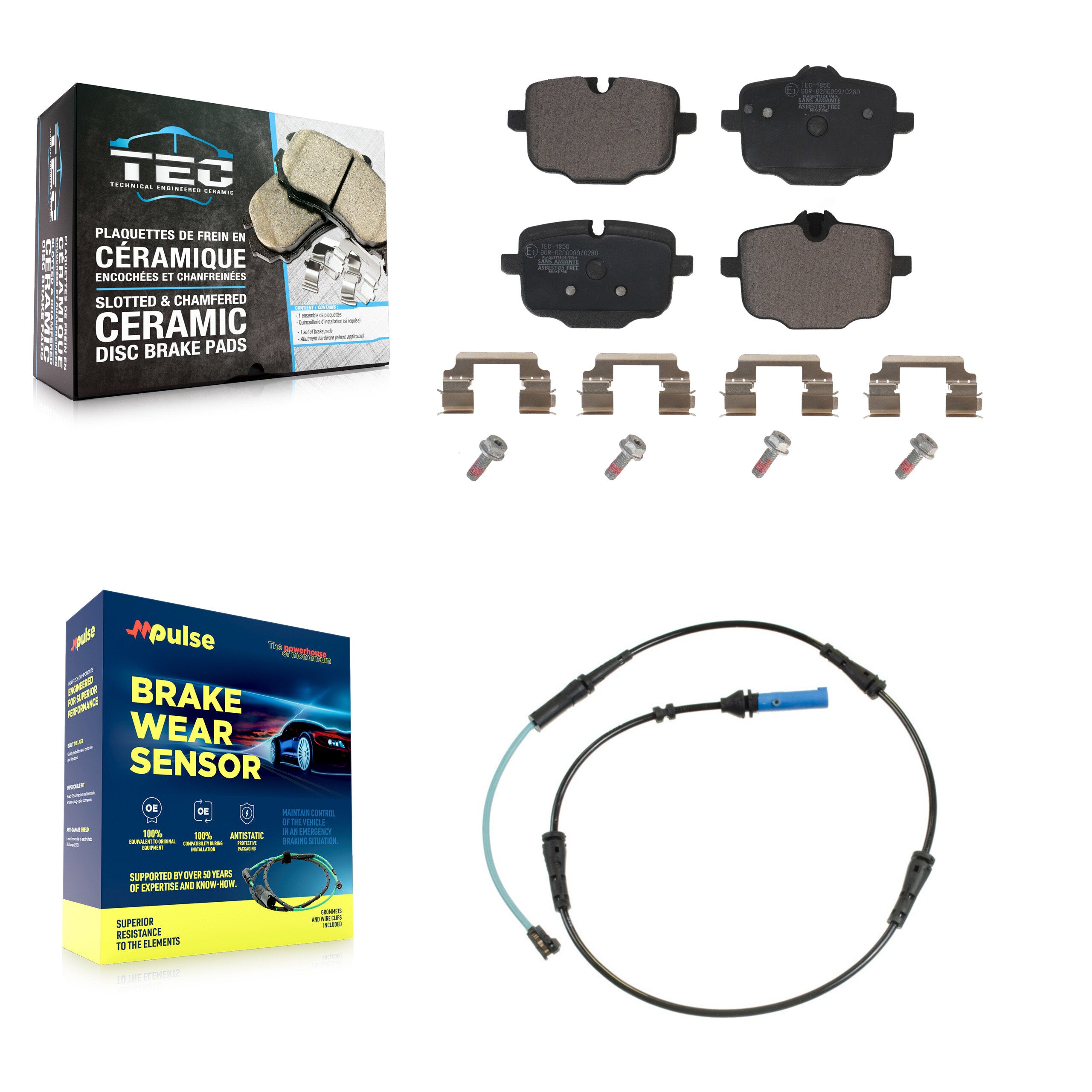 Rear Ceramic Brake Pad & Wear Sensor Kit For BMW 530i xDrive 540i 750i M550i X6 530e 540d KTW-101219