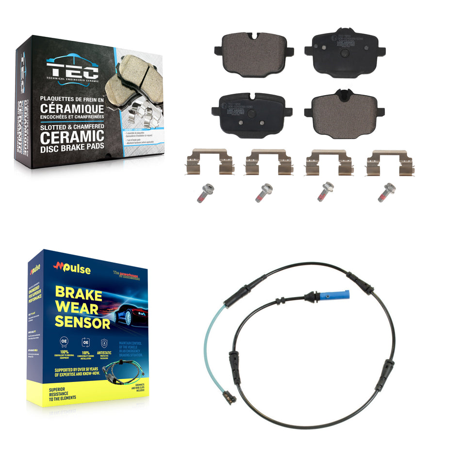 Rear Ceramic Brake Pad & Wear Sensor Kit For BMW 530i xDrive 540i 750i M550i X6 530e 540d KTW-101219