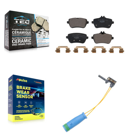 Rear Ceramic Disc Brake Pads And Wear Sensors Kit For 2015 Mercedes-Benz S400 3.0L KTW-101227
