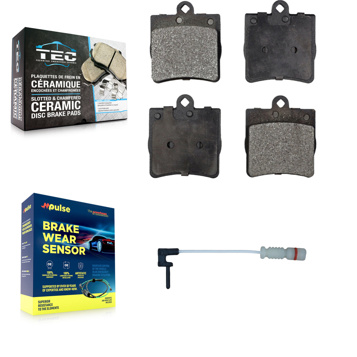Rear Ceramic Disc Brake Pads And Wear Sensors Kit For Chrysler Crossfire KTW-101238
