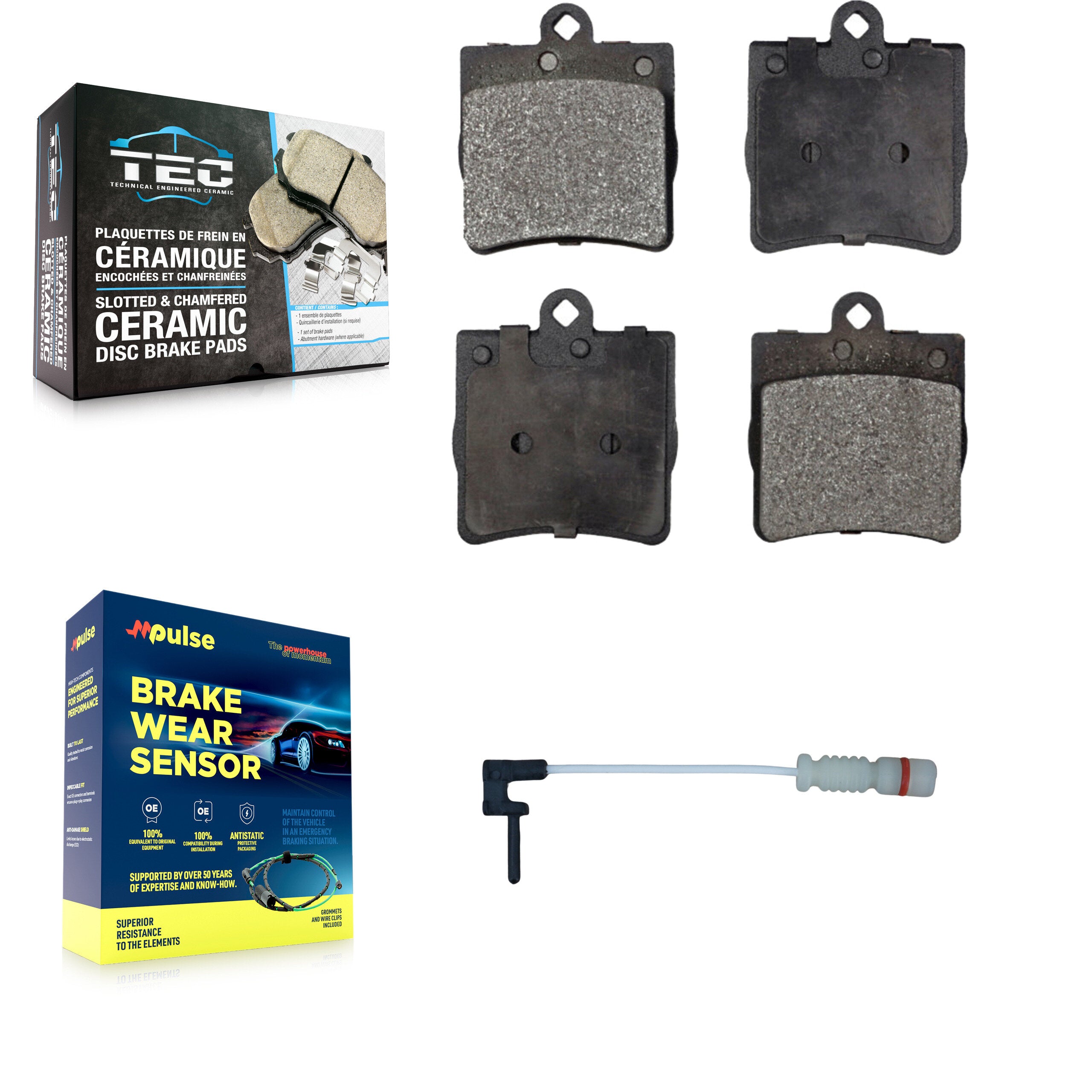 Rear Ceramic Disc Brake Pads And Wear Sensors Kit For Chrysler Crossfire KTW-101238