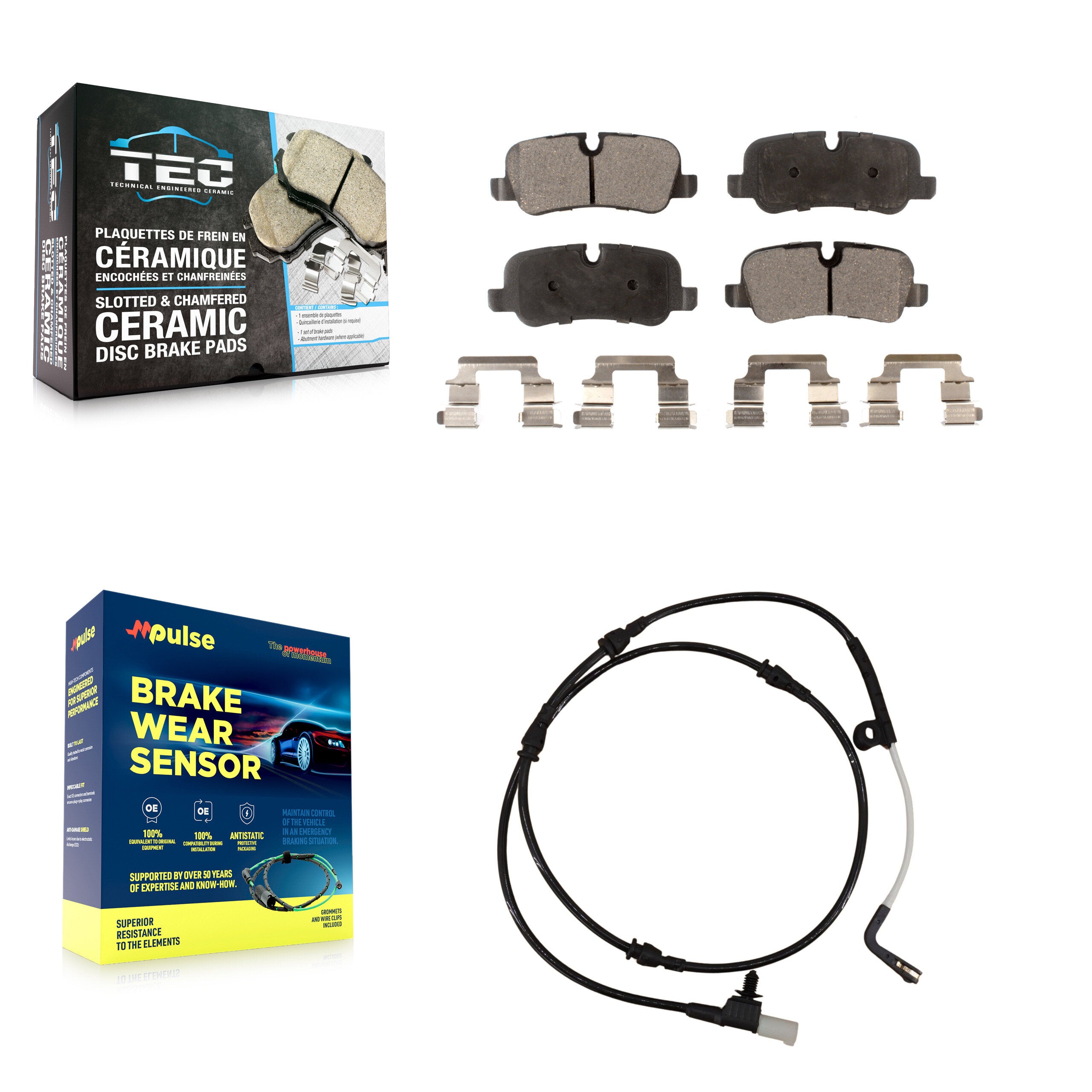Rear Ceramic Disc Brake Pads And Wear Sensors Kit For Land Rover Range Sport LR4 LR3 KTW-101241
