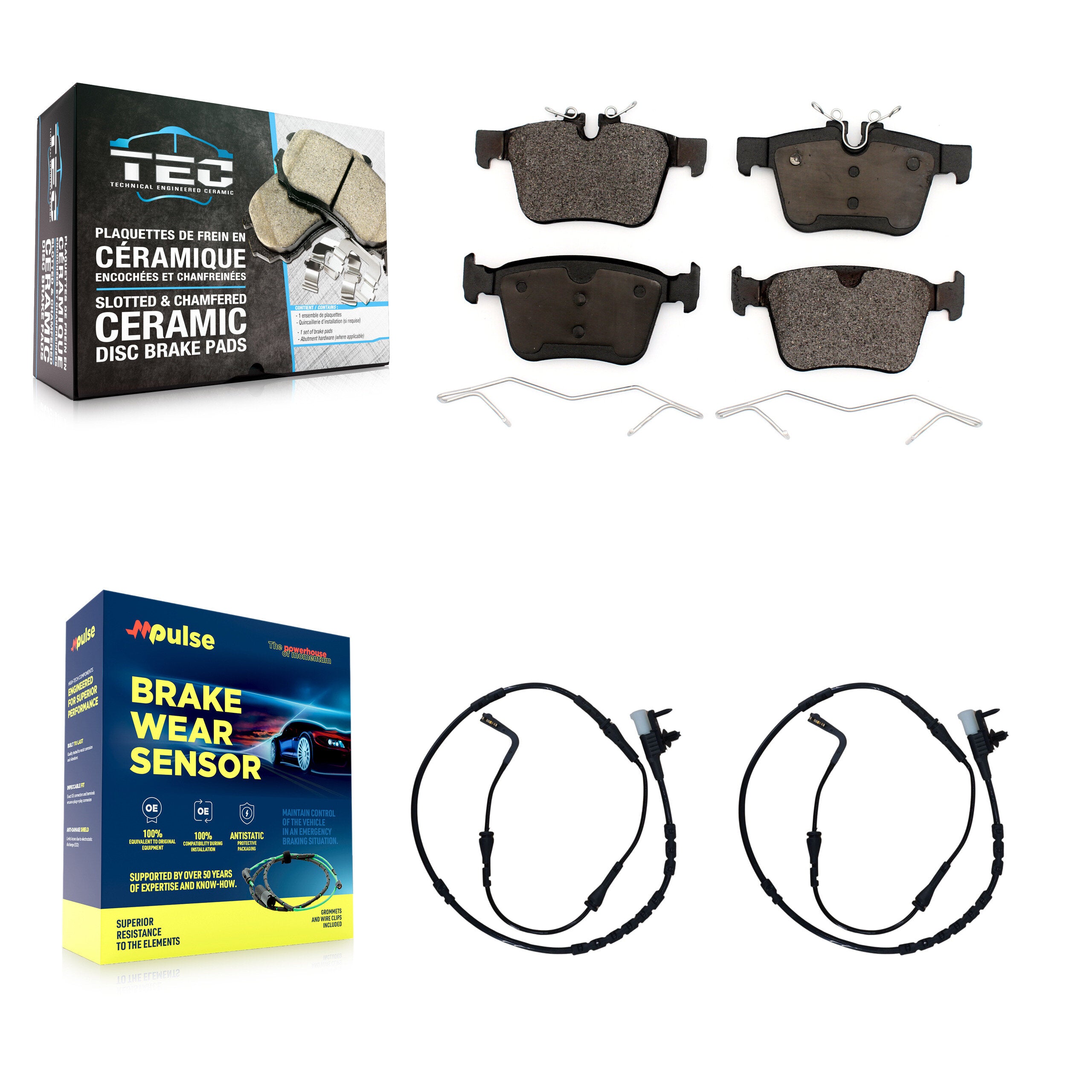 Rear Ceramic Disc Brake Pads And Wear Sensor Kit For Jaguar F-Pace Land Rover Range Velar KTW-101245