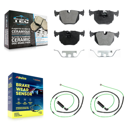 Rear Ceramic Brake Pads Wear Sensor Kit For 2006-2008 BMW Z4 M Roadster Coupe with 3.2L KTW-101260