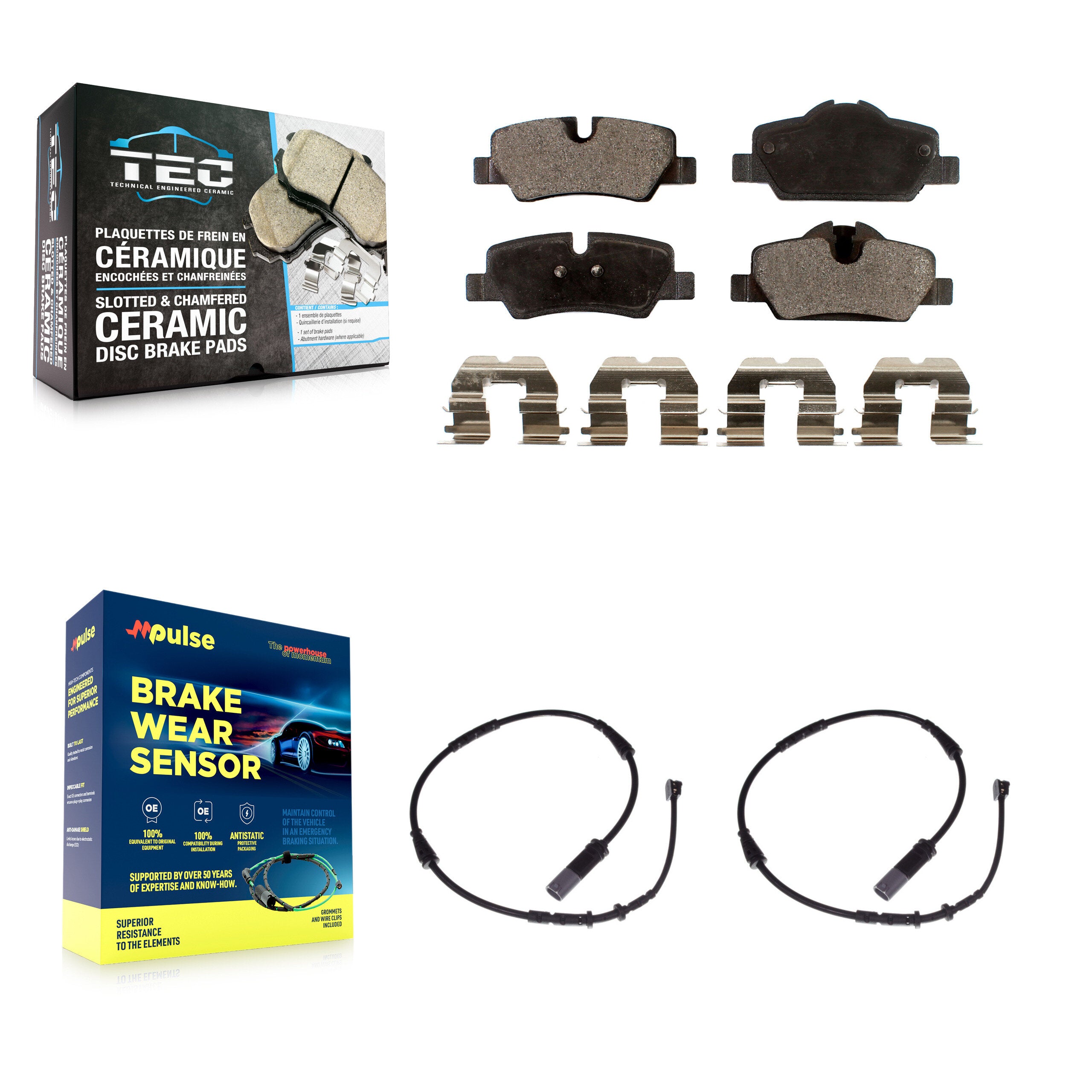 Rear Ceramic Disc Brake Pads And Wear Sensors Kit For Mini Cooper KTW-101262