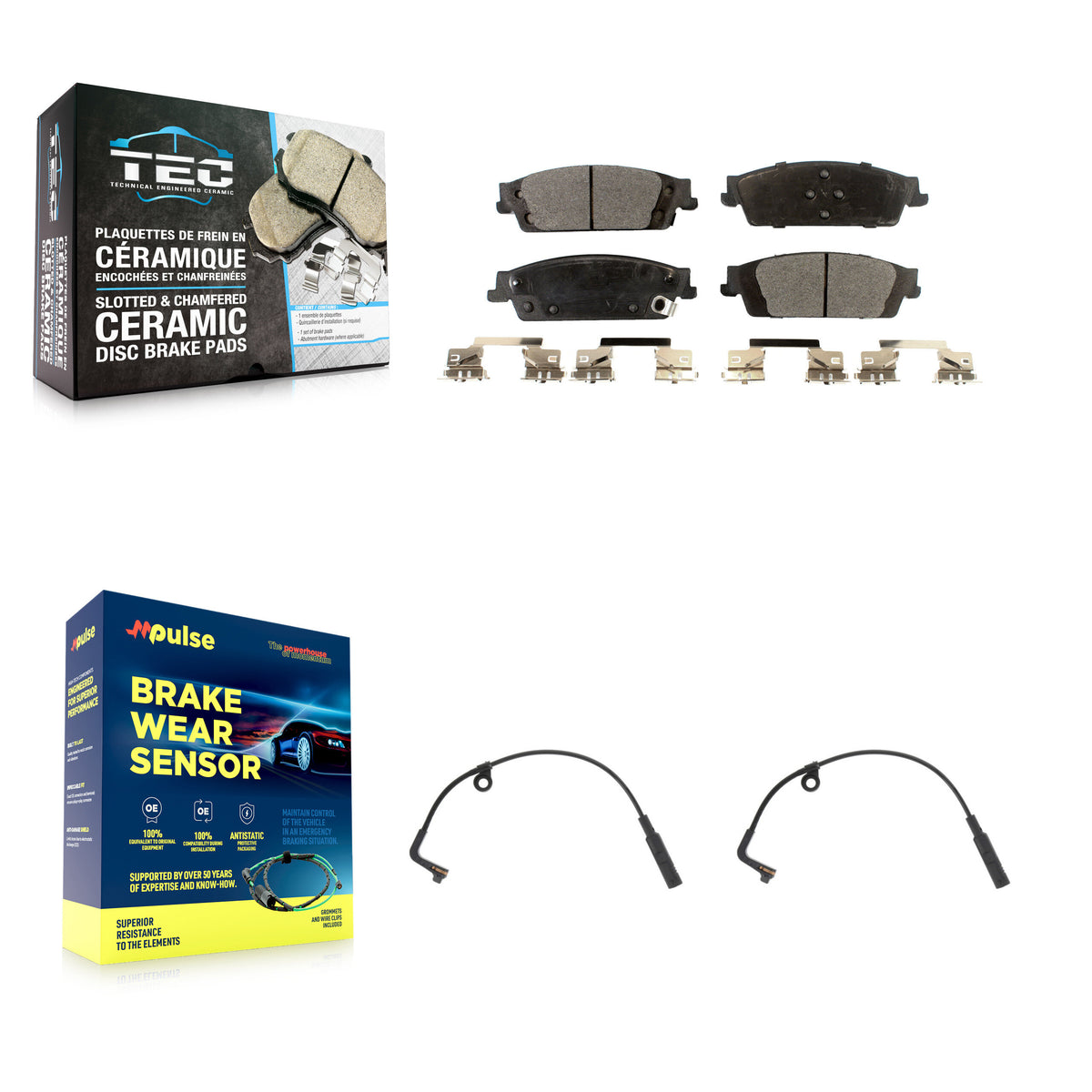 Rear Ceramic Brake Pad Wear Sensor Kit For Chevrolet Silverado 1500 LD GMC Sierra Limited KTW-101265