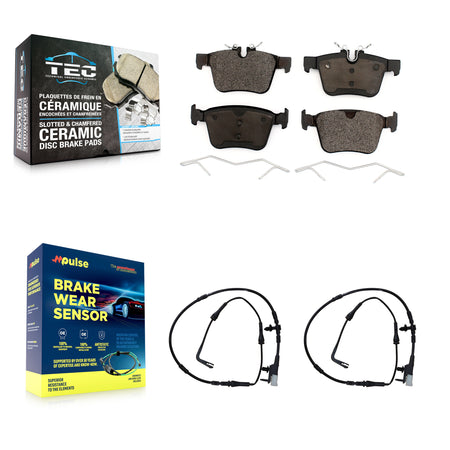 Rear Ceramic Disc Brake Pads And Wear Sensors Kit For Jaguar XE XF KTW-101267