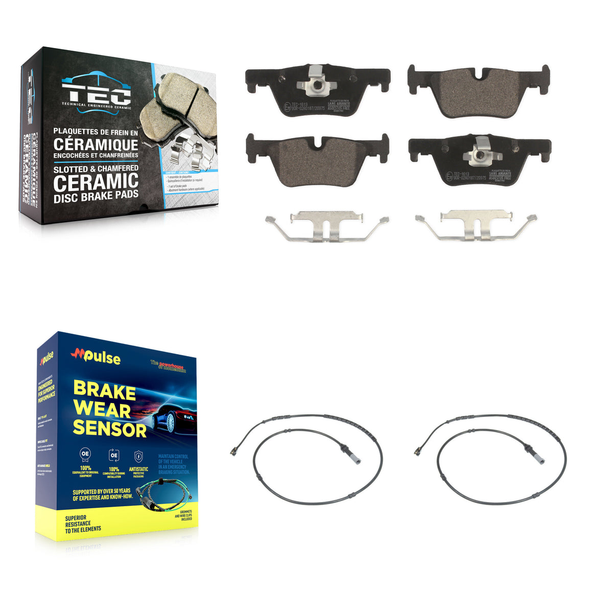 Rear Ceramic Brake Pads Wear Sensor Kit For BMW 328i xDrive 330i 320i 428i 328d 230i 430i KTW-101277