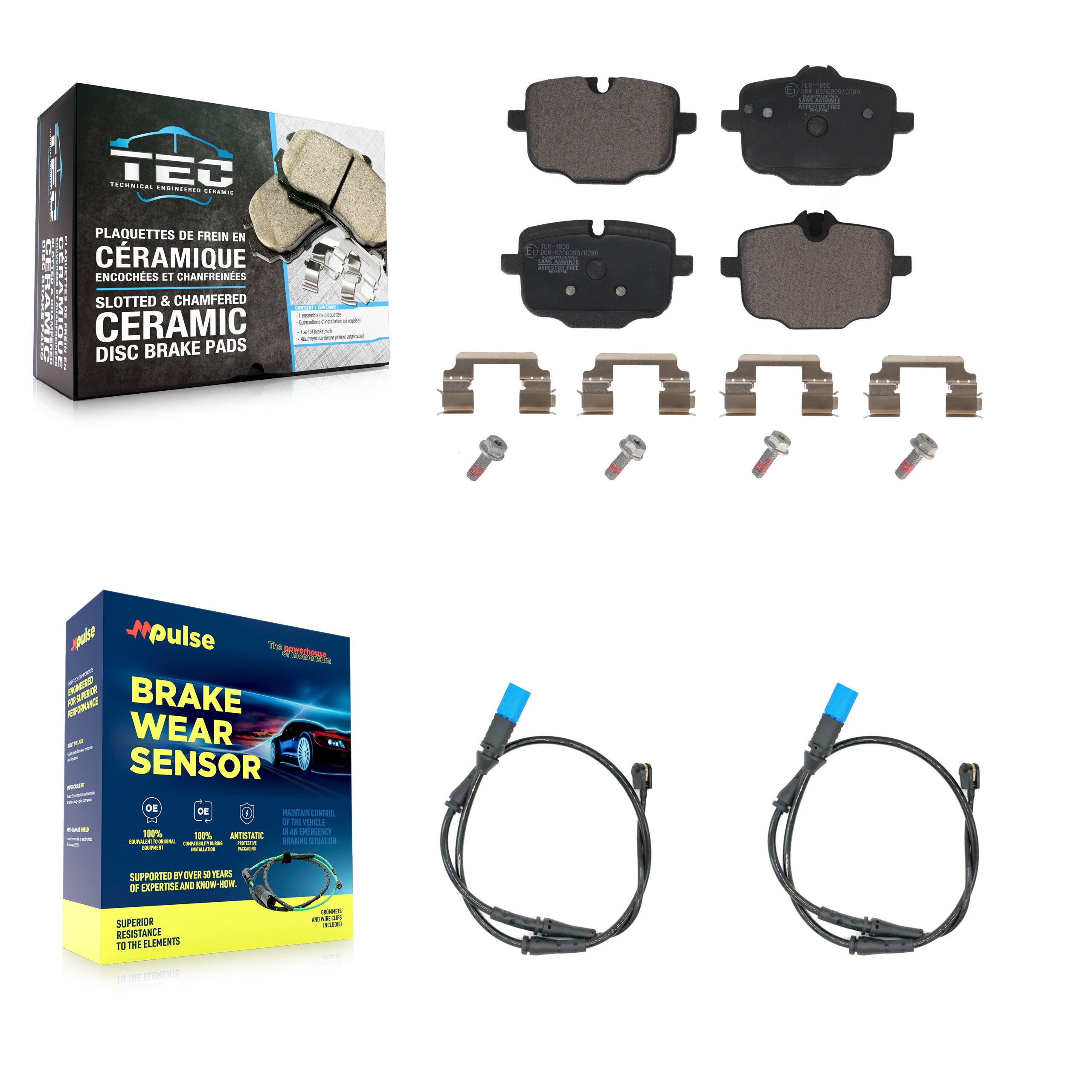 Rear Ceramic Disc Brake Pads And Wear Sensors Kit For BMW X3 KTW-101285