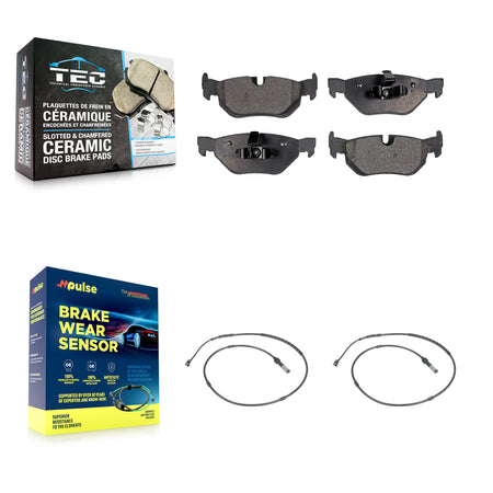 Rear Ceramic Disc Brake Pads And Wear Sensors Kit For 2013 BMW 328i xDrive 3.0L KTW-101292