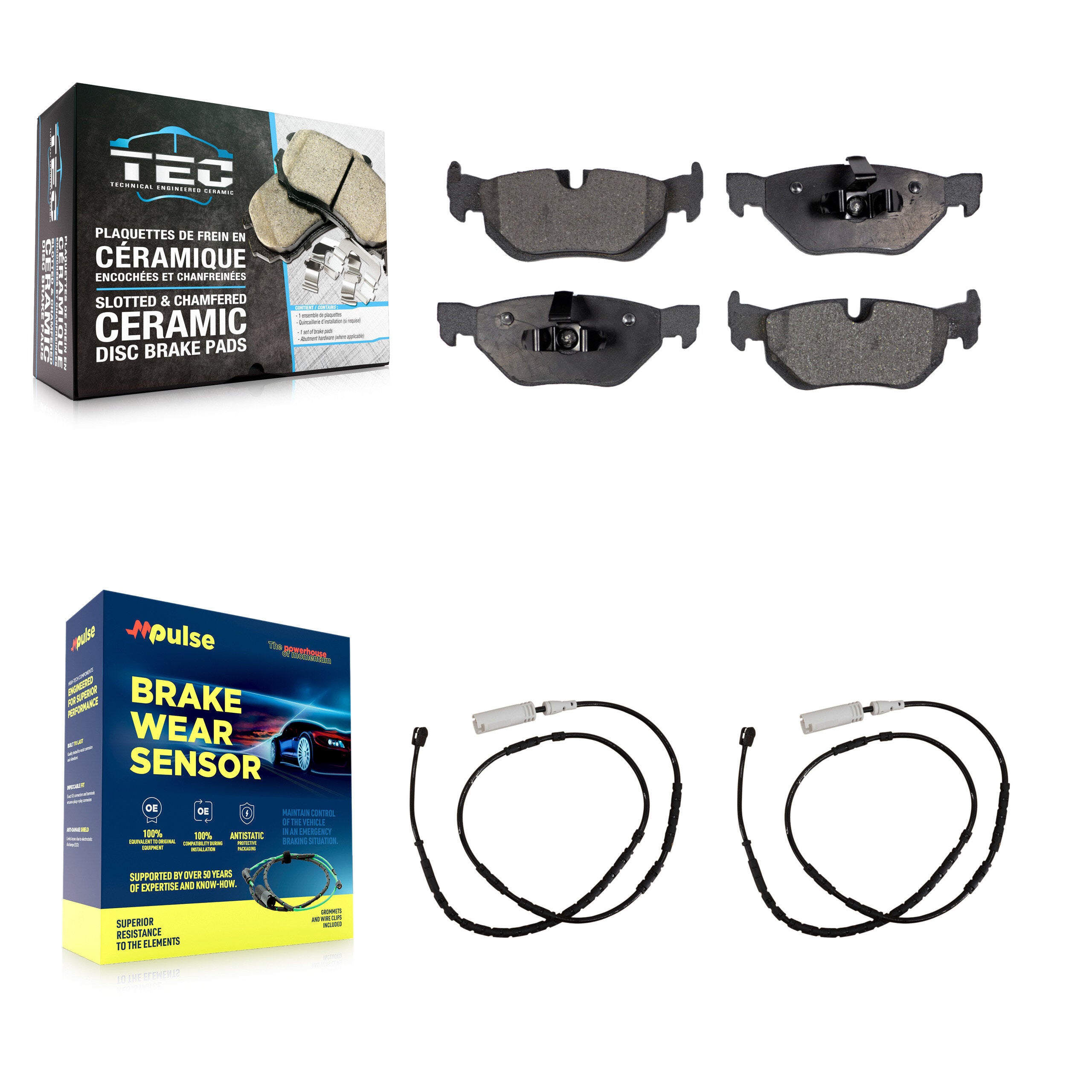 Rear Ceramic Disc Brake Pads And Wear Sensors Kit For BMW X1 KTW-101299