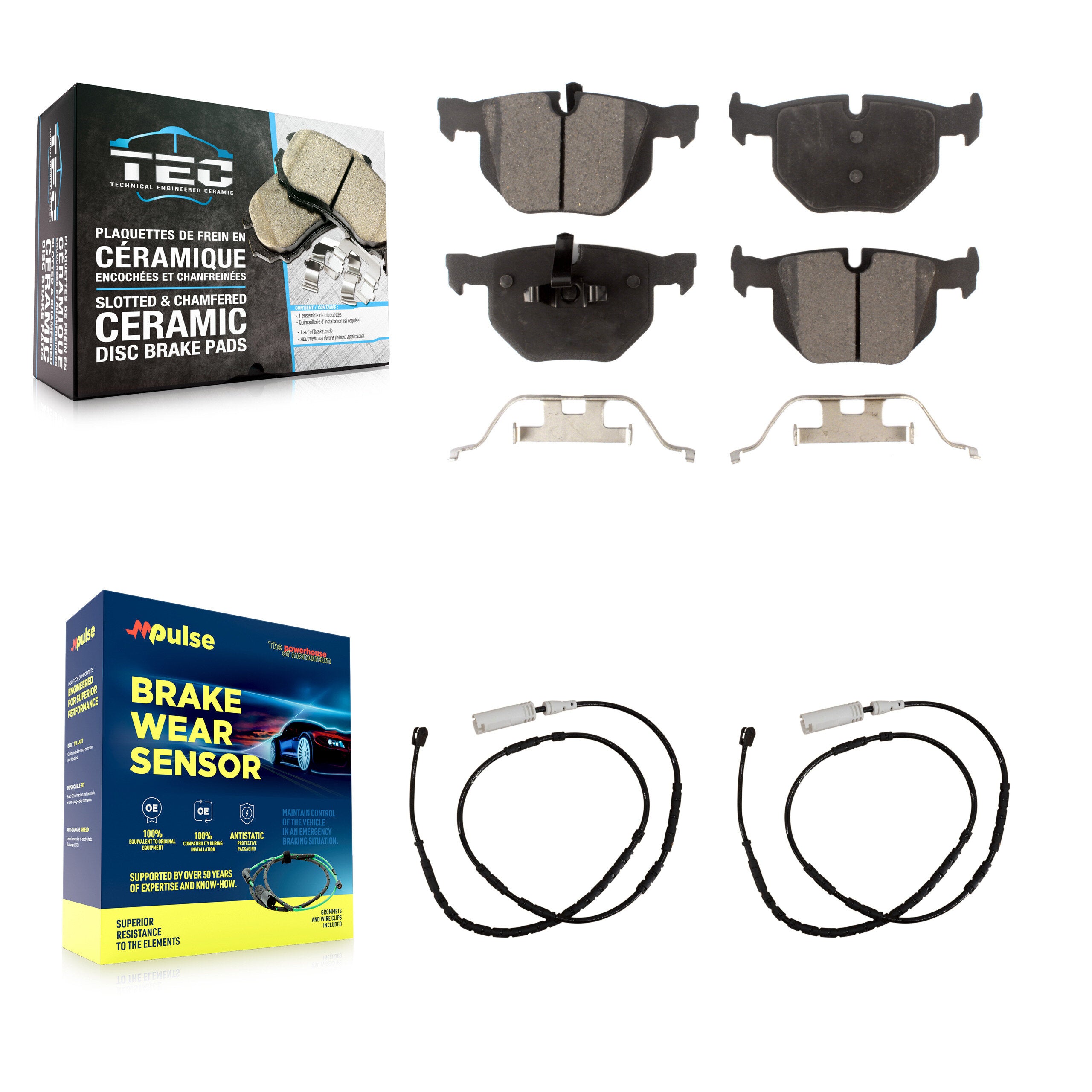 Rear Ceramic Disc Brake Pads And Wear Sensor Kit For 2013-2015 BMW X1 xDrive35i with 3.0L KTW-101300