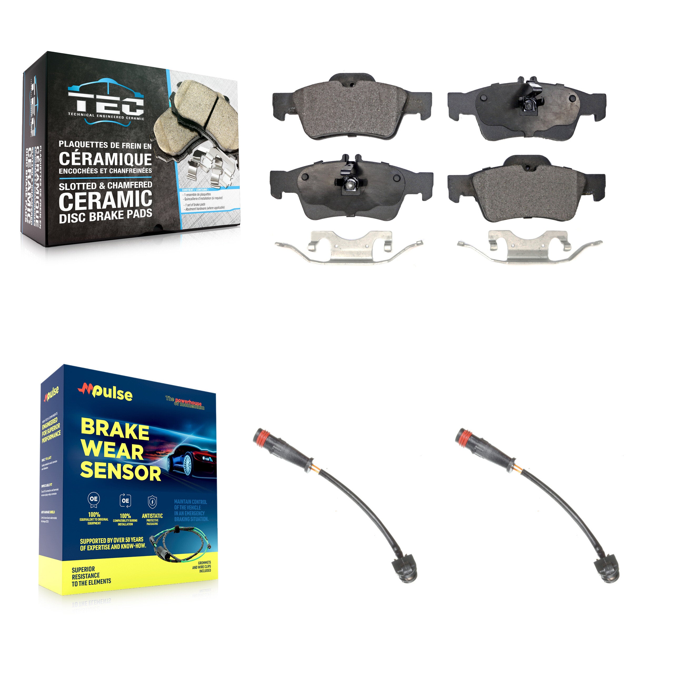 Rear Ceramic Disc Brake Pads And Wear Sensors Kit For Mercedes-Benz SL63 AMG SL65 KTW-101301