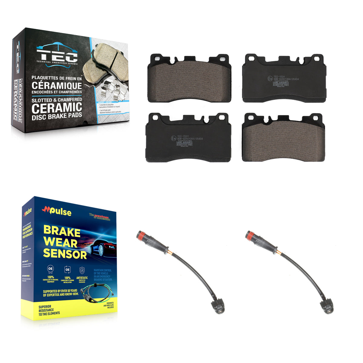 Rear Ceramic Disc Brake Pads And Wear Sensors Kit For Mercedes-Benz CLS63 AMG S E63 KTW-101303