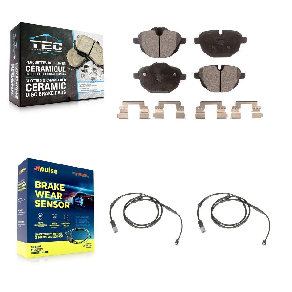 Rear Ceramic Disc Brake Pads And Wear Sensors Kit For BMW X3 X4 KTW-101311