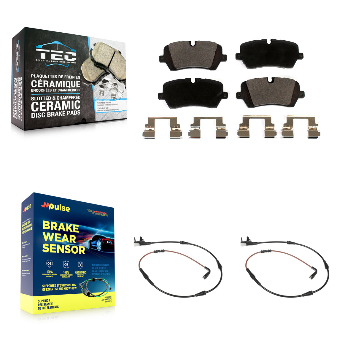 Rear Ceramic Disc Brake Pads And Wear Sensors Kit For Land Rover Range Sport Discovery KTW-101312