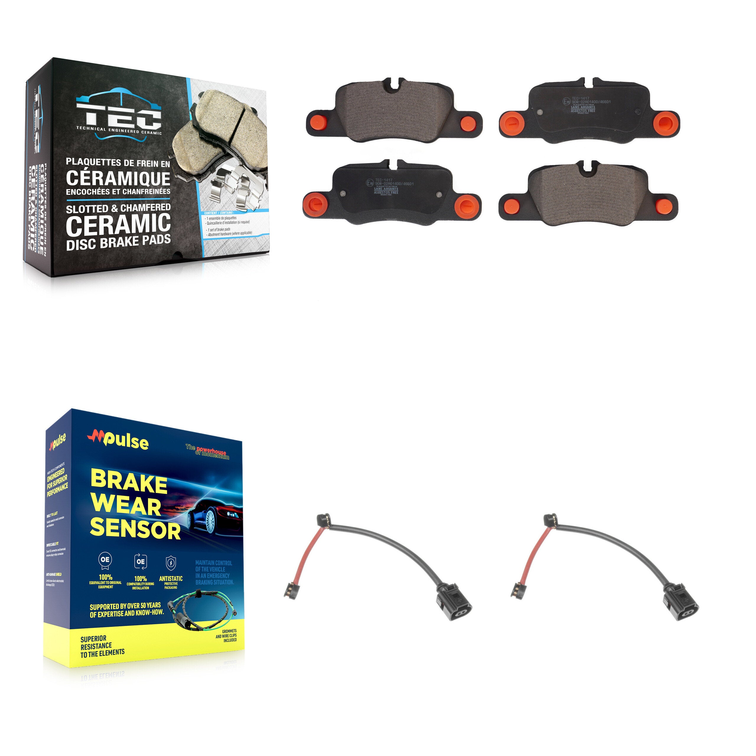 Rear Ceramic Disc Brake Pads And Wear Sensors Kit For Porsche 911 KTW-101314