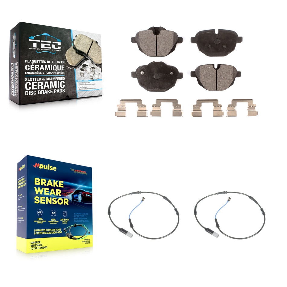 Rear Ceramic Disc Brake Pads Wear Sensor Kit For BMW 535i xDrive 528i 535d ActiveHybrid 5 KTW-101318