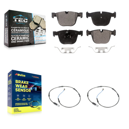Rear Ceramic Disc Brake Pads And Wear Sensors Kit For 2009-2010 BMW 535i 3.0L KTW-101319
