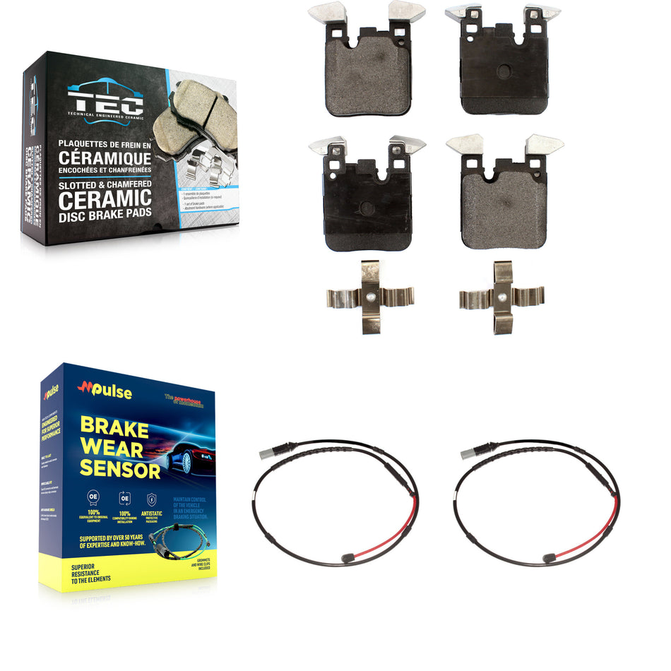 Rear Ceramic Brake Pad And Wear Sensor Kit For BMW M3 M2 Without Composite Brakes KTW-101321