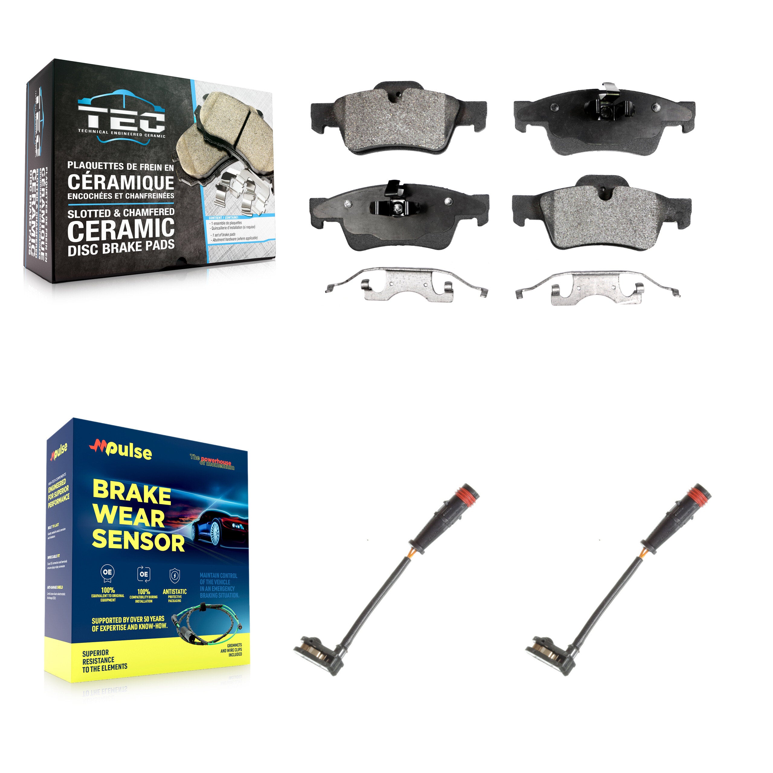 Rear Ceramic Brake Pad & Wear Sensor Kit For Mercedes-Benz ML350 R350 G63 AMG GL450 ML500 KTW-101328