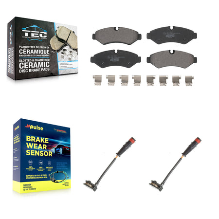 Rear Ceramic Disc Brake Pads And Wear Sensors Kit For Mercedes-Benz Sprinter 2500 1500 KTW-101329