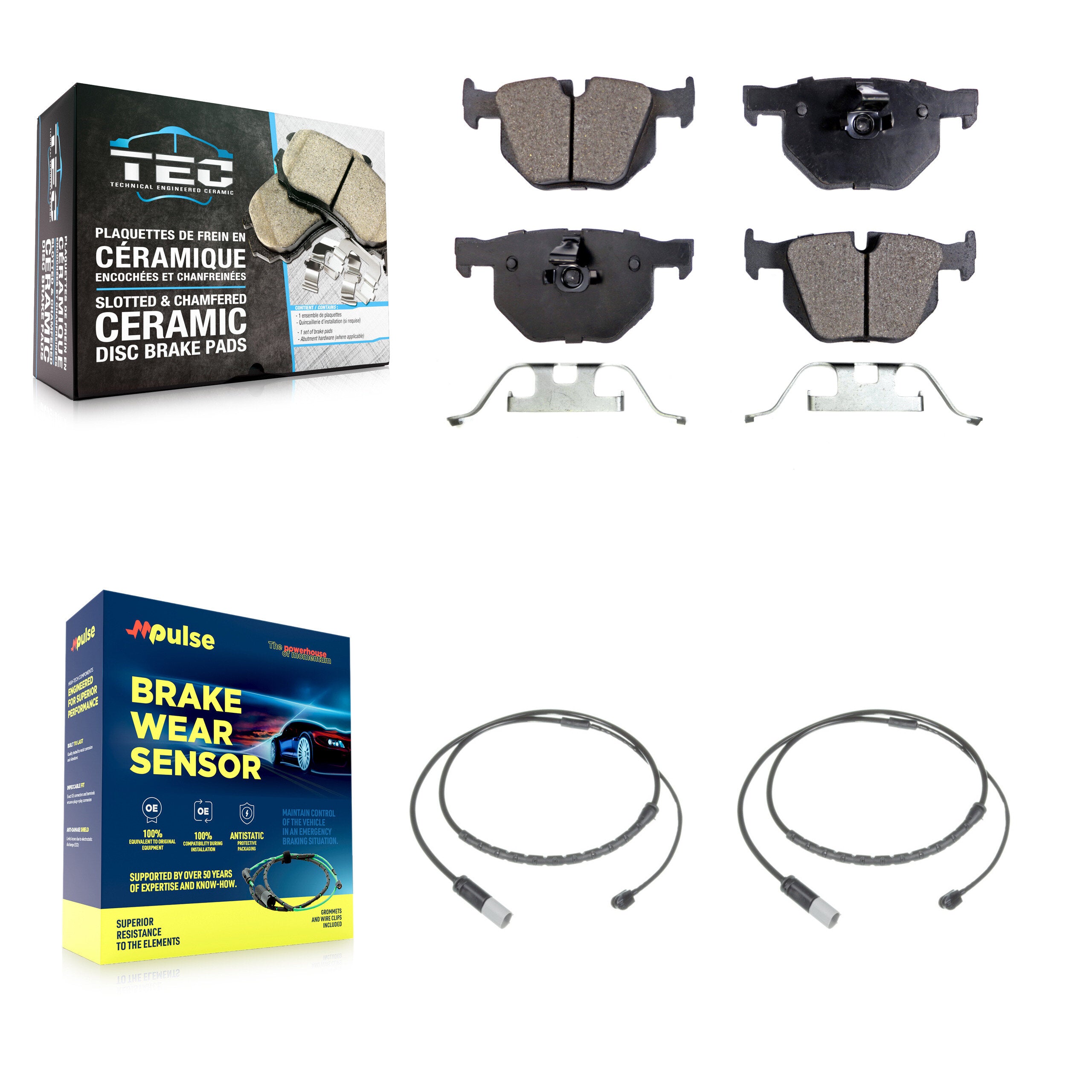 Rear Ceramic Disc Brake Pads And Wear Sensor Kit For 2015-2016 BMW X5 xDrive35d with 3.0L KTW-101335