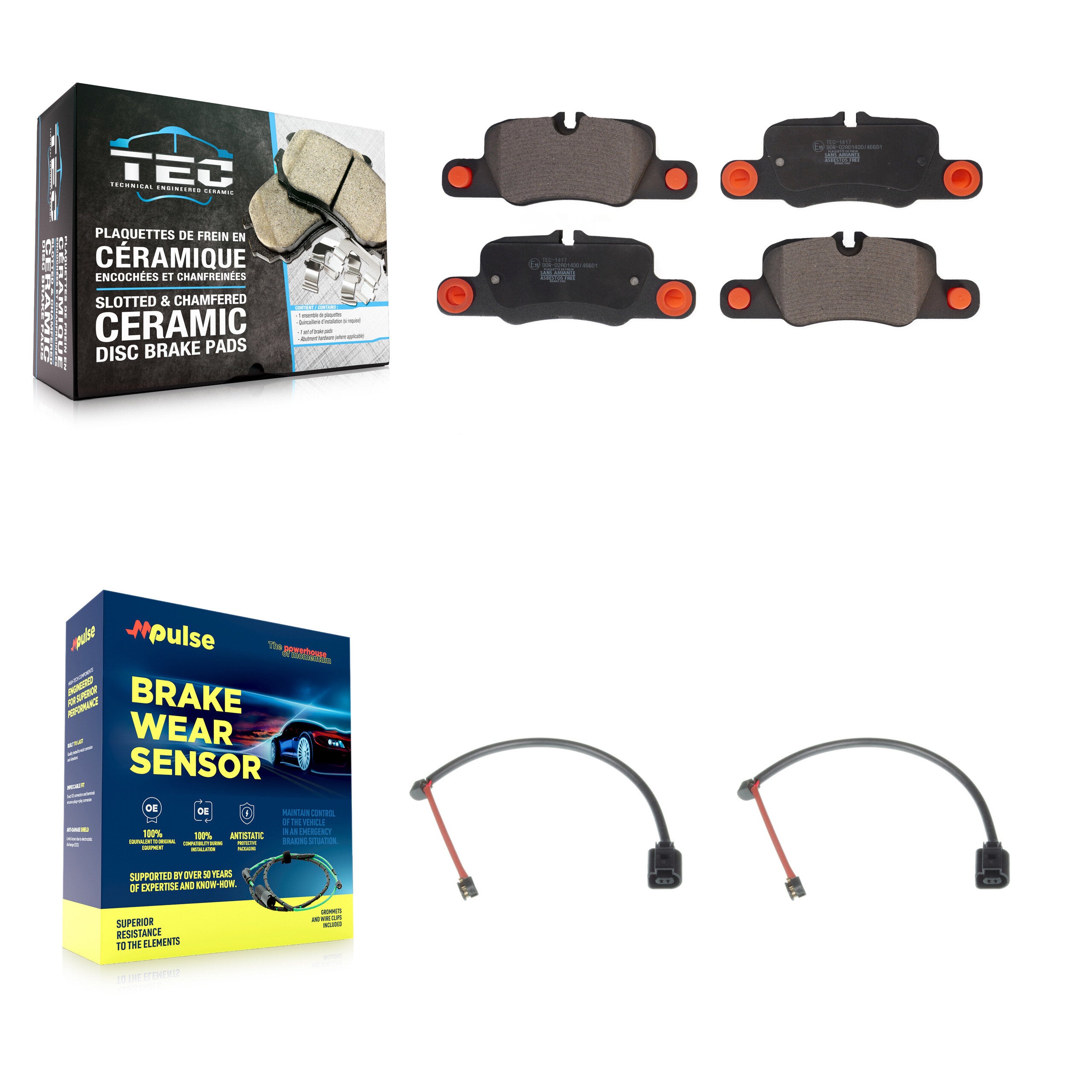 Rear Ceramic Disc Brake Pad Wear Sensor Kit For 2019 Porsche 911 3.0L With Cast Iron KTW-101337