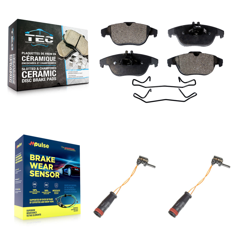 Rear Ceramic Brake Pad And Wear Sensor Kit For Mercedes-Benz C300 GLK350 GLK250 E350 C350 KTW-101342